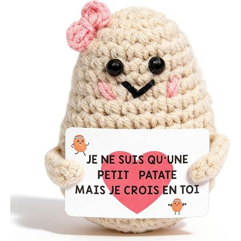 Poupées de Pomme de Terre en Français, Pomme de Terre Positive, Cadeaux Drôles et Créatifs Petit, Idees Cadeaux pour Femme, Homme, Mère, Couples, Collègue