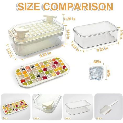 Bac à glaçons - - Ensemble 100 pcs - Empilable - Sans BPA - Grand bac 200 glaçons (1/5)