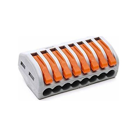 LaBlanc – Packung mit 10 kompakten Universal-Klemmenblöcken 222–218, steckbare Mini-8-Wege-Schnellverbinder