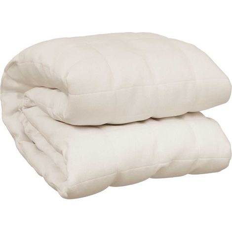 Weighted Blanket Light Cream 220x260 cm 15 kg Fabric vidaXL