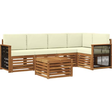 Sectional Sofa Set with Cushion 5 pcs Natural and Cream vidaXL (1/5)