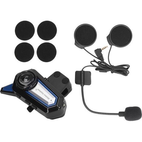 Écouteurs Bluetooth sans fil pour casque de moto BT31, mains libres, stéréo, étanches, réduction de bruit et lampe torche intégrée. (1/5)