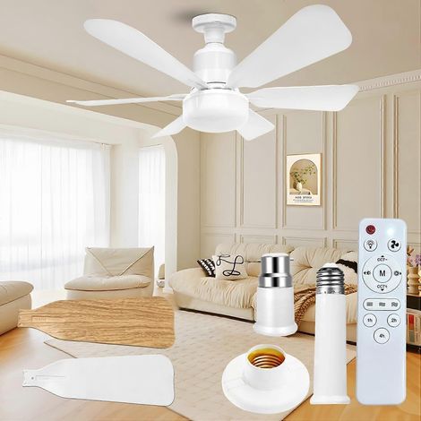 Ventilateur de plafond avec éclairage LED 40W, télécommande, 3 vitesses, intensité variable 3 couleurs, pour chambre et salon (1/5)