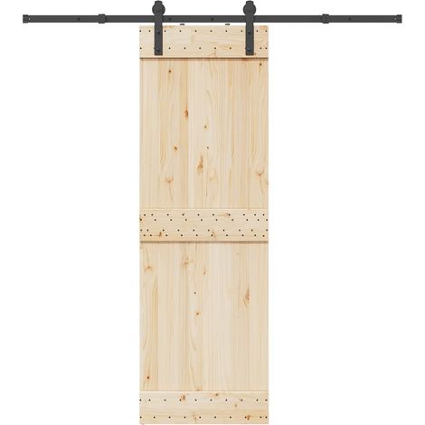 Schiebetürbeschlag-Set 200 cm Stahl Schwarz