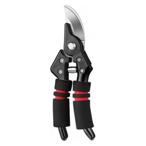 Gartenschere aus Edelstahl für die Gartenarbeit – Robuste Handschere zum Schneiden von Blumen, Beschneiden von Pflanzen und Pflücken von Obst – Rot (1/5)
