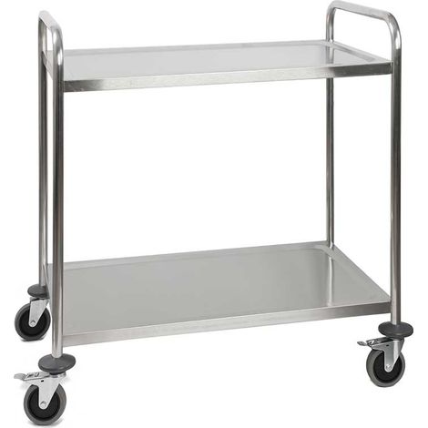 Chariot Inox 2 Plateaux - 850x540xH940 mm - Matériel CHR Pro