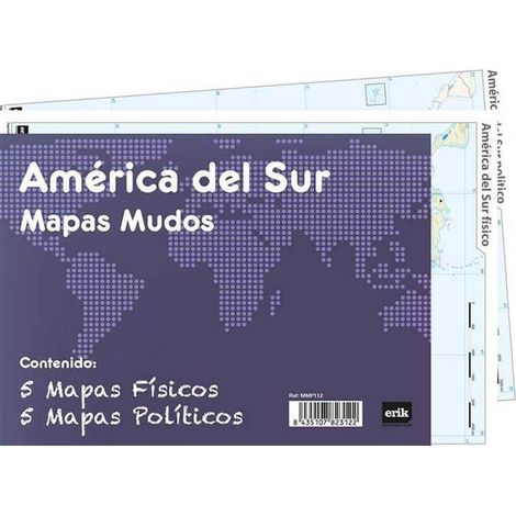 Pack 10 stille Landkarten für Amerika del Sur politica fisica