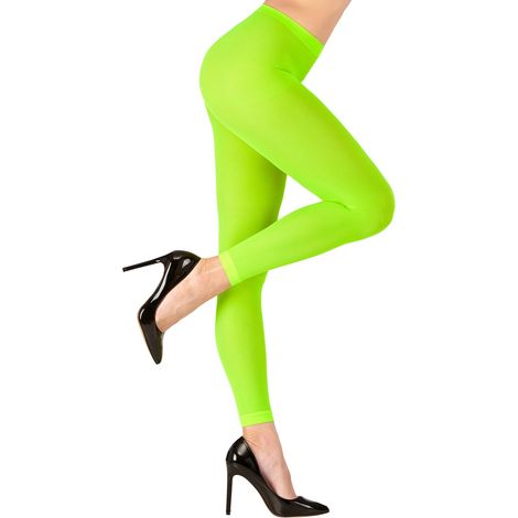 Grüne Neon-Disco-Leggings im Stil der 80er und 90er Jahre (1/3)