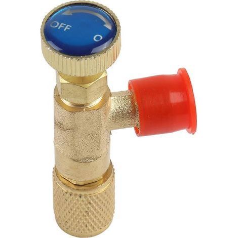 Adaptateur de sécurité pour vanne de charge de réfrigérant de climatiseur, vanne de régulation de débit latéral R410, vanne de fond R22 (1/4)