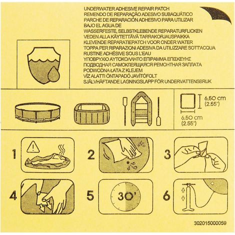 Bestway – Patchs de réparation étanches pour matelas gonflables – Lot de 10 patchs 6,5 cm x 6,5 cm – Adhésif résistant à l'eau – Réparation rapide et efficace