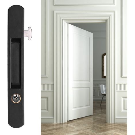 Schiebetürschloss, doppelseitiger Riegel aus Zinklegierung für 27–29 mm Türen und Fenster mit Zubehör