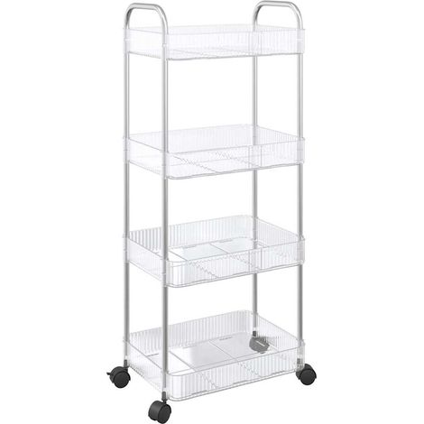 Chariot de rangement à 4 niveaux transparent acrylique CFW924368 (1/5)