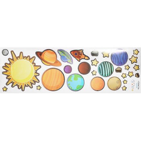 Décor Mural Adhésif Système Solaire Amovible Autocollants Planètes pour Décoration Maison DIY Kit de Stickers Muraux Éducatifs (1/5)