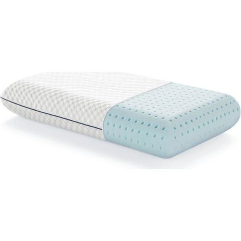Oreiller Mémoire Forme 40x60cm avec Gel Rafraîchissant - Coussin Respirant et Housse Lavable - Confort Cervical Optimal - Blanc (1/5)