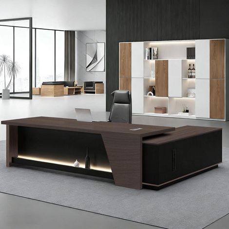 Moderner L-Schreibtisch mit Stauraum, 160x80cm, Schwarz-Weiß, Büro & Homeoffice (1/5)