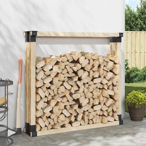 Aide à l'empilement de bois de chauffage 12 pcs Anthracite Acier