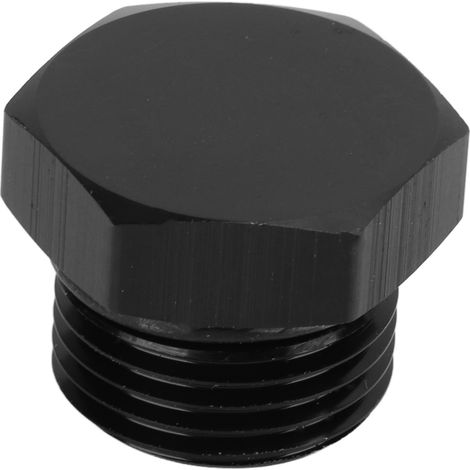 Raccord bouchon mâle hexagonale en acier universel noir 4000PSI pour véhicule AN8, adaptateur d'obturation fileté haute pression. (1/5)