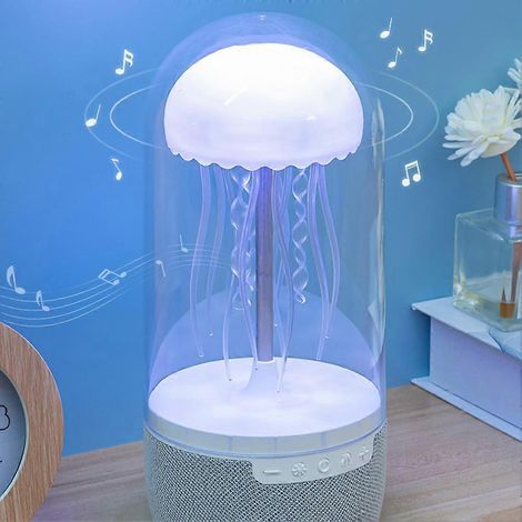 Mini enceinte Bluetooth portable en forme de méduse - Veilleuse décorative colorée avec lumière d'ambiance, idéale pour la maison, le bureau et les voyages (1/5)