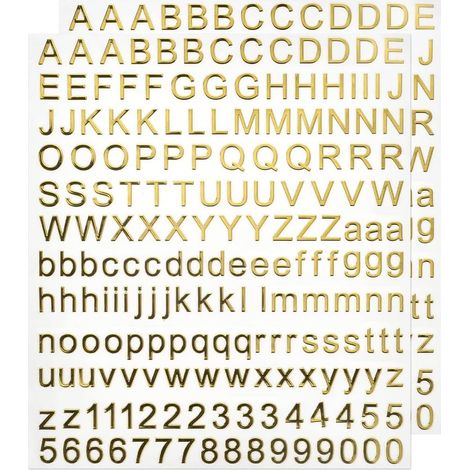 Sheets of 3D Resin Letter Stickers, Mini Alphabet A-Z/A-Z/0-9, Metallic Shine, Uppercase Letters for Resin, Nails, Scrapbooking (3mm) (Gold) (1/5)