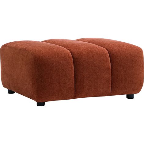 Pouf in tessuto Testurizzato Terracotta - JUTINI (1/3)