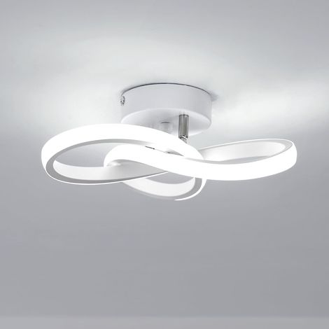 Plafonnier LED 22W 6500K Blanc 25cm Salon Chambre Luminaire Plafonnier 2475LM, Aluminium, Design Courbé, Moderne, pour Cuisine et Couloir (1/5)
