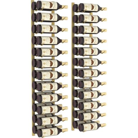 Casier à vin mural pour 24 bouteilles 2 pcs Doré Fer (1/5)