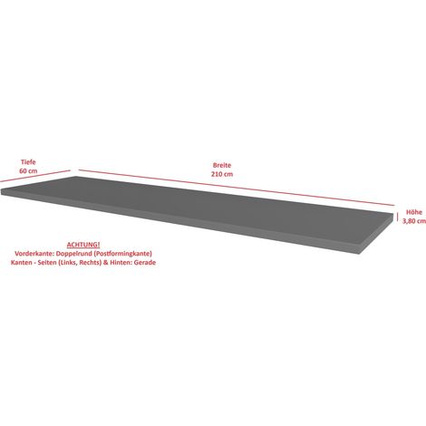 Arbeitsplatte 210cm 38mm Anthrazit matt Küche Nessa Scandi Old Style Ava-AR Luna (1/2)