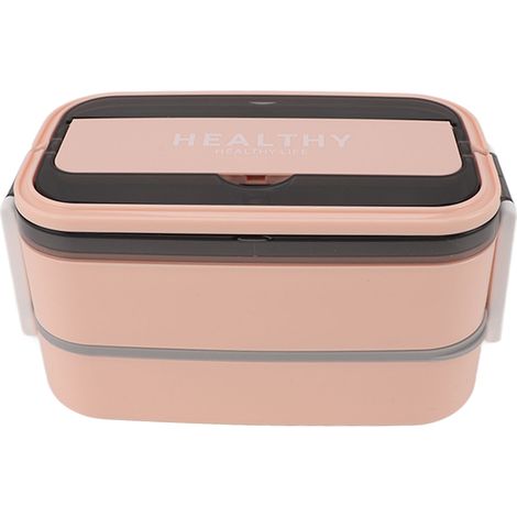 Bento-Lunchbox aus Edelstahl 316, doppelwandig, unterteilt, mit Besteck, tragbar für Büro und Schule, 1400 ml, rosa (1/5)
