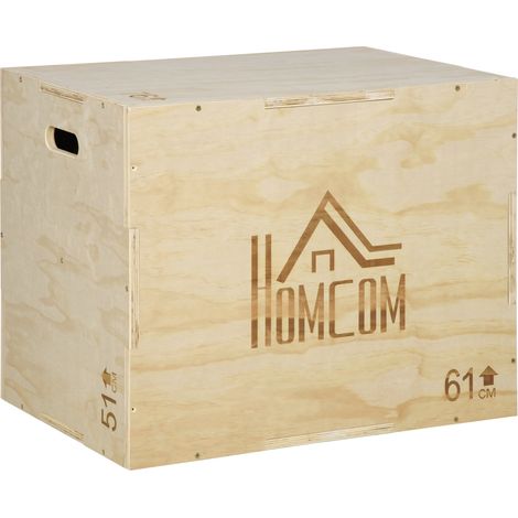 Plyo Box 3 Altezze 61x51x76 cm in Legno Naturale (1/5)