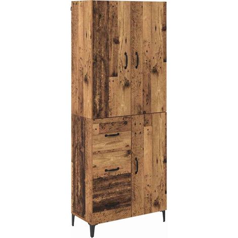 Buffet Haut Armoire Bois Ancien 69,5 x 34 x 180 cm Bois d'ingénierie (1/5)