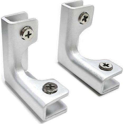 Équerre de Fixation à Angle Droit Support Convient pour mmArgent 53 x 53 x 22 mm 2 pcs 90 degrés 8 mm Verre Argent (1/5)