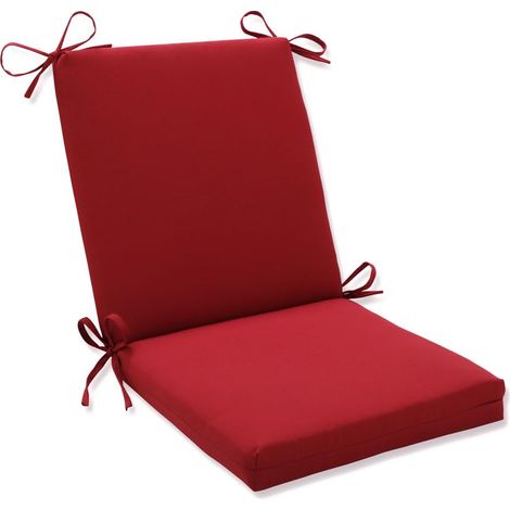 Oreiller Idéal pour intérieur/extérieur Rouge Solide Coussin de Chaise à Carreaux (1/4)