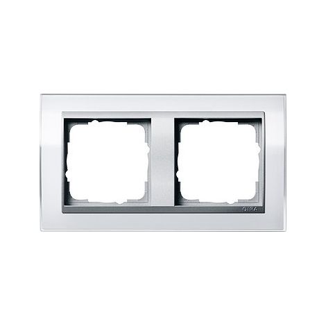Gira Marco embellecedor 2x Interm. F Alu Gira Event Blanco claro [0212726], 0212 726