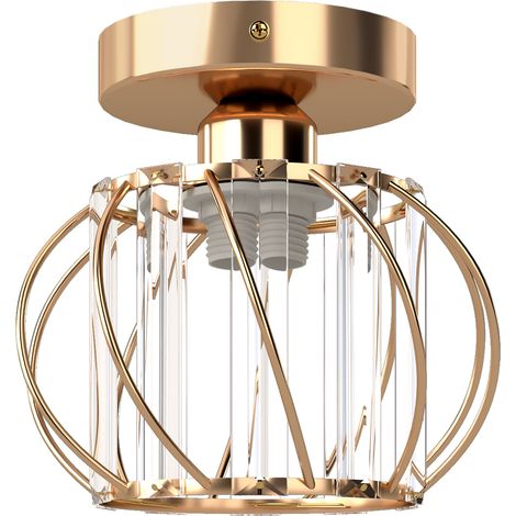 Emitto Crystal Ceiling Light Semi Flush Mount Chandelier Modern Hallway Gold