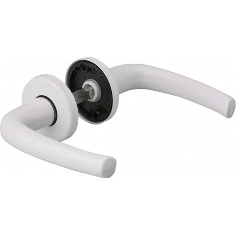 Thirard – Béquille double chantilly blanc carré 7 mm – Aluminium laqué blanc – Fixation invisible – Pour portes jusqu'à 45 mm d'épaisseur