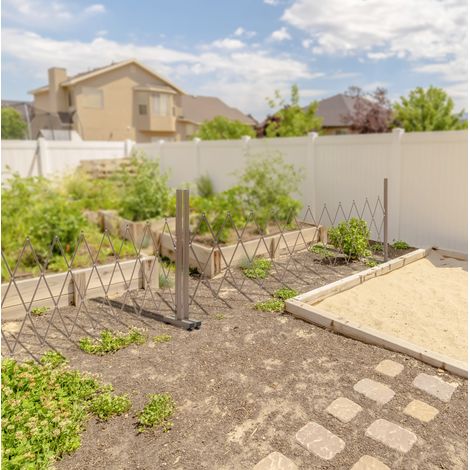 Recinzione da giardino estensibile 35-300 cm, H103,5 cm, alluminio e ferro, marrone DESVIAE (1/5)