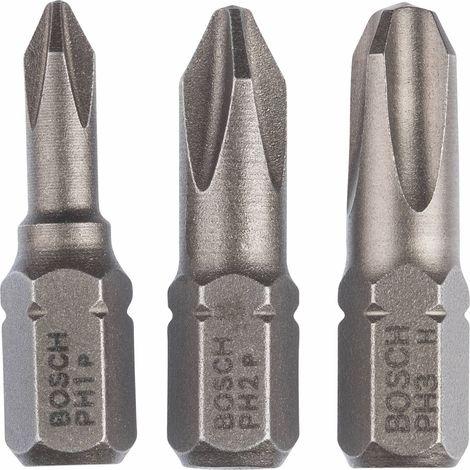BOSCH 2609255967 Set de 3 embouts de vissage courts pour vis cruciformes Pozidriv (PZ) (1/2)