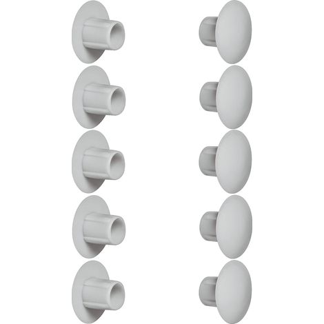 cyclingcolors 10x tappo chiusura plastica nero bianco grigio marrone mobili inserto cappuccio copriforo fori (Ø5mm (x10mm)/ grigio chiaro RAL 7035) (1/2)