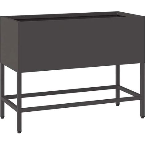 Jardinière haute en acier noir, dimensions : 60 x 26 x 45 cm (1/5)