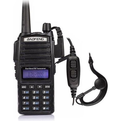 Neuf Baofeng UV-82 noir VHF136-174Mhz UHF 400-520Mhz Walkie Talkie Radio + Pofung touches à double PTT écouteur (1/3)
