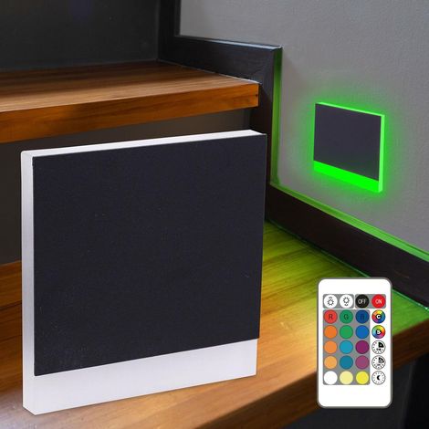 LED Treppenleuchte IP44 eckig schwarz - Lichtfarbe: RGB+CCT 2W - Lichtaustritt: Orbis (1/5)