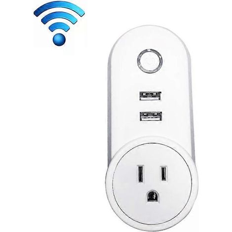 Prise connectée WiFi avec 2 ports USB et prise européenne - Compatible avec Alexa, 110-230 V CA (1/5)