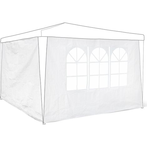 Lote de 2 paneles laterales para cenador de jardín impermeables protección contra el viento 190 x 290 x 0,5 cm de PE verde 130005780 (1/4)