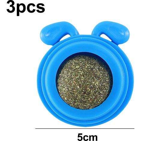 3 balles à l'herbe à chat, jouet interactif pour chat, soulage le stress, à utiliser en intérieur, compatible avec griffoirs et meubles (1/5)