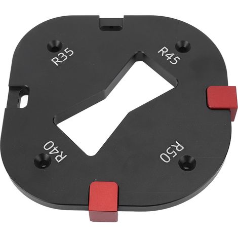 Gabarit d'angle arrondi avec bloc de positionnement R35 R40 R45 R50 Outil de fraisage à rayon pour le travail du bois, la sculpture, le chanfreinage et l'ébarbage (1/5)