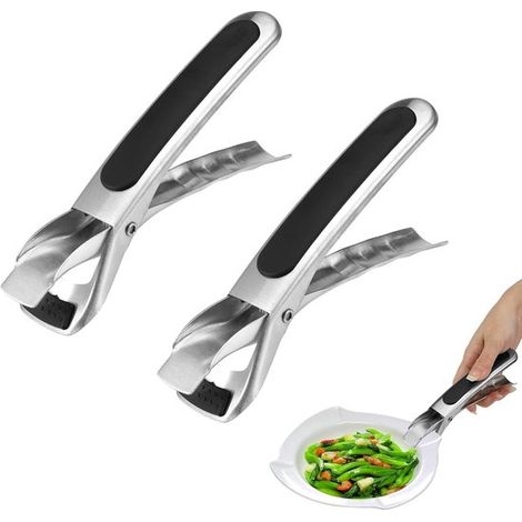 Bandeja recogegotas de 2 piezas para superficies calientes y planas，de acero inoxidable，pinzas resistentes al fuego，pinzas para freidora de aire (1/5)