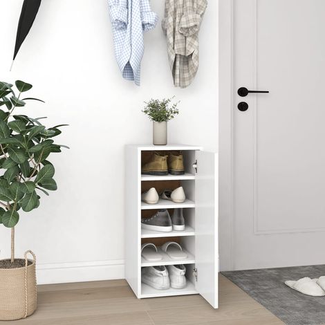 Zapatero vidaXL blanco, 32x35x70 cm, material a base de madera. (1/2)
