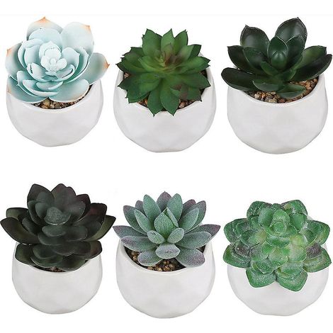 6 Pices Simulation Plante Succulente En Cramique Bonsa Dcoration De La Maison Simulation Plante Succulente Plante Bonsa Ensemble (1/5)