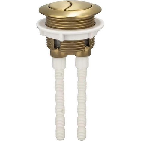 Bouton de chasse d'eau en laiton brossé, universel, double, compatible avec les réservoirs de 38 mm de diamètre, puissant et (1/5)