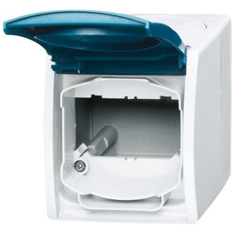 Busch-Jaeger Caja vacía con campo de rotulación con tapa abatible gris/azul verdoso - ocean® (1758 WN-53), 2CKA001724A2751